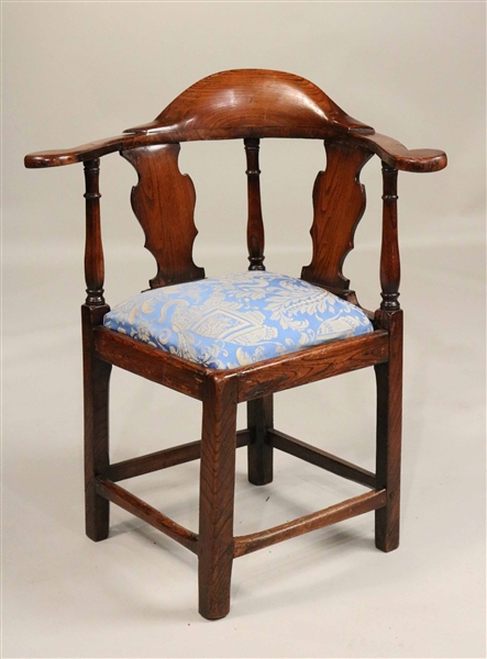 Provincial Georgian Elmwood Corner Chair
