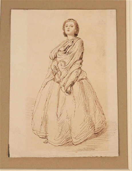 Ink on Paper, Portrait of a Lady