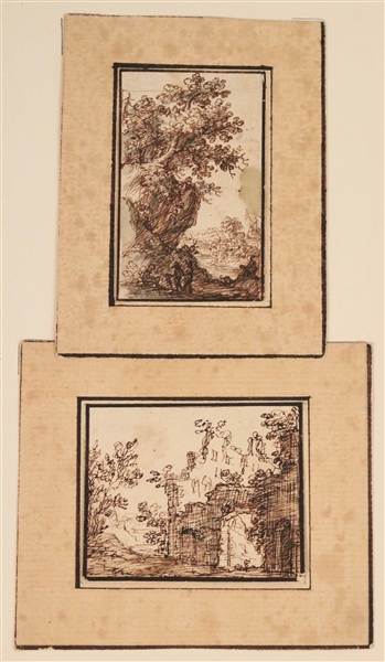 Cornelius Huysmans, Two Inks on Paper, Landscapes