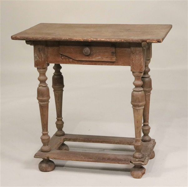 Baroque Style Walnut One Drawer Side Table
