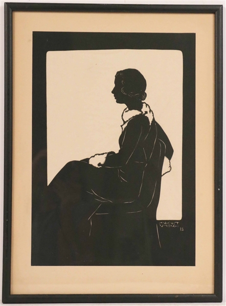 Framed Silhouette of Mrs. Schaeffer