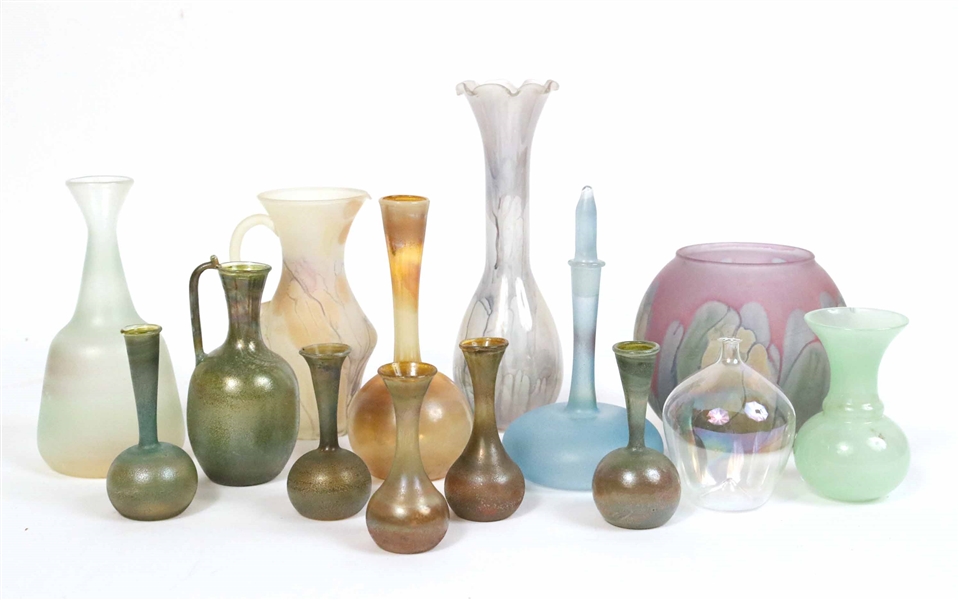 Group of Hand-Blown Glass in Polychrome