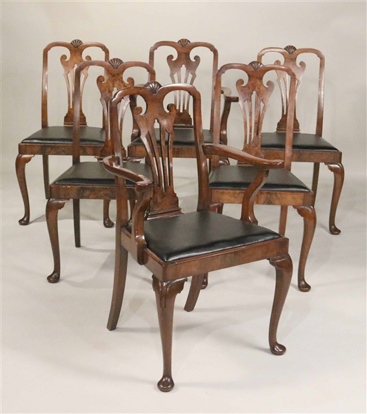 Six George I Style Walnut Dining Chairs