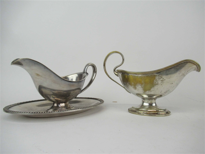 Two Silver Plated Gravy Boats
