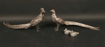 Pair of Silver Plated Pheasants