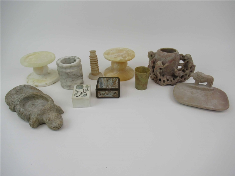 Group of Assorted Stone Table Articles