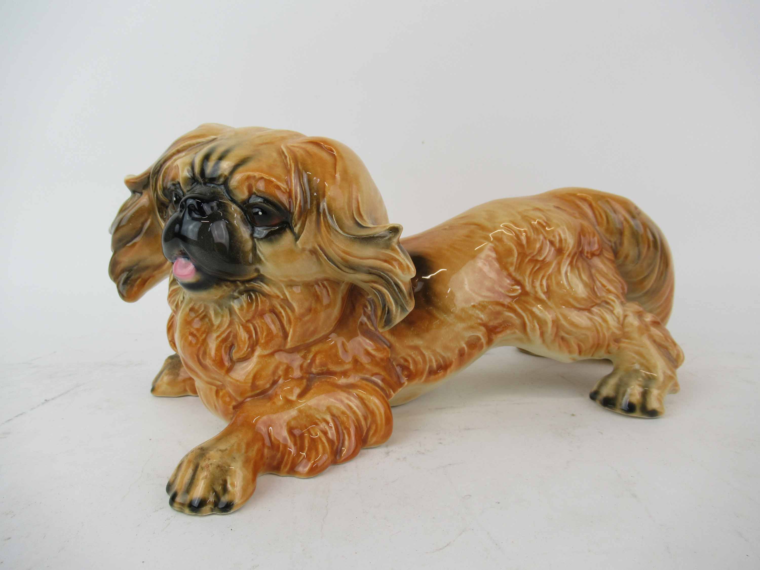 porcelain pekingese figurines