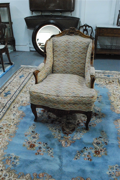 Louis XV Style Carved Upholstered Chair