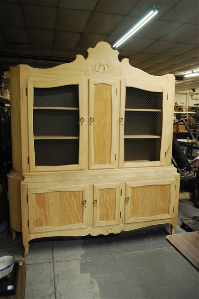 French Provincial Style Natural Wood Cabinet