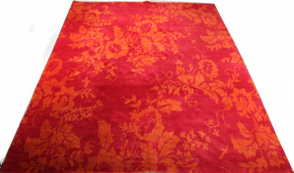 Nepalese Orange and Pink Carpet