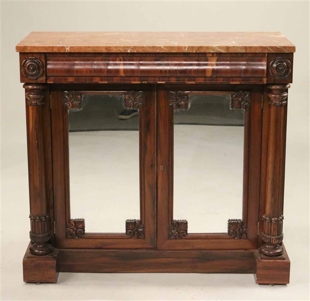 William IV Marble Top Rosewood Cabinet
