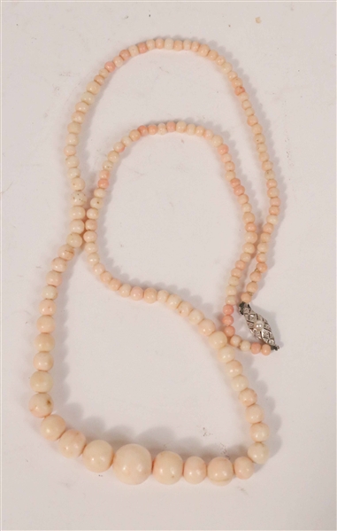 Angel Skin Pink Coral Graduated Beads 750 Clasp