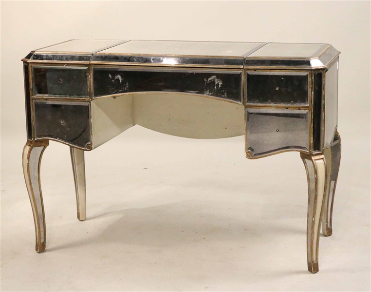 Louis XV Style Painted Mirrored Dressing Table