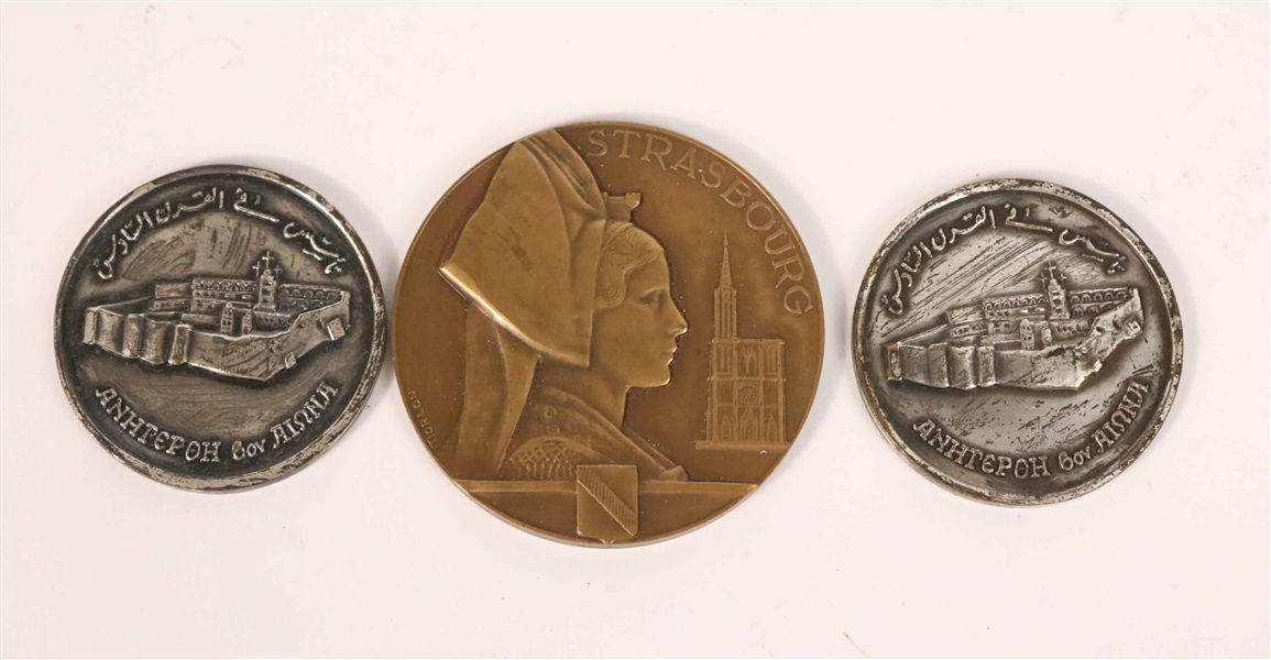 Two 1979 Greek Medals and a 1946 Strasbourg Medal