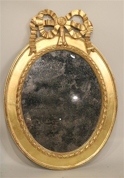 Neoclassical Style Oval Giltwood Mirror