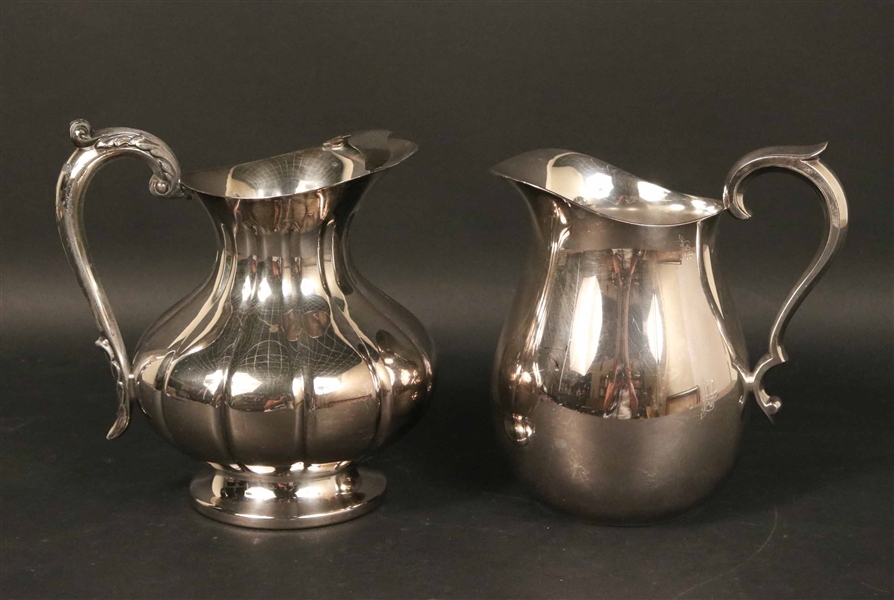 Two Silver Plated Water Pitchers
