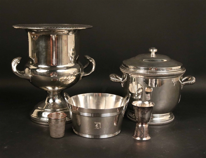 Five Vintage Silver Plated Bar Accessories 
