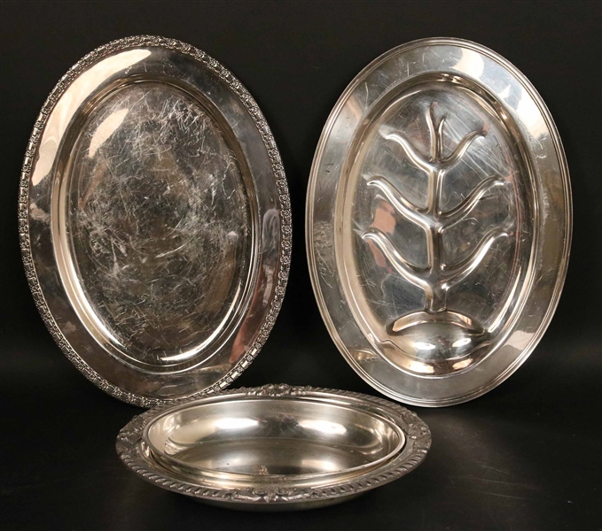 Oval Silver Plated Well and Tree Platter