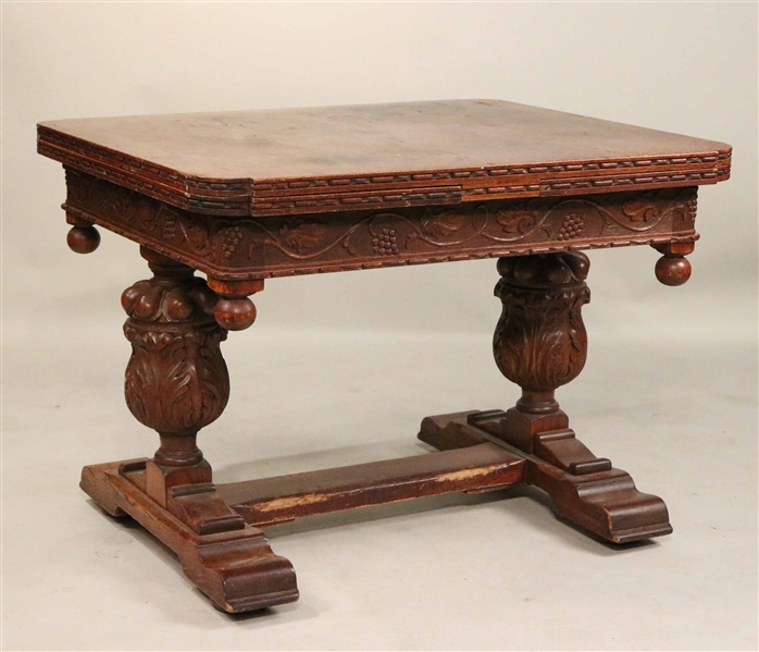Baroque Style Oak Draw Bar Extension Dining Table