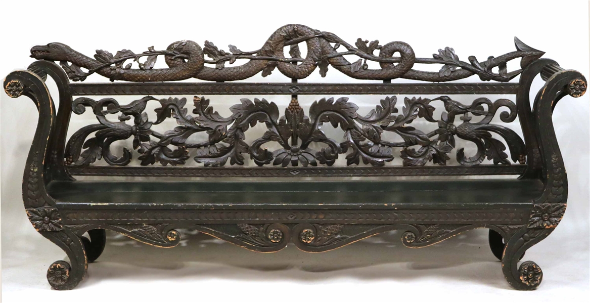 Neoclassical Style Serpentine-Decorated Settee