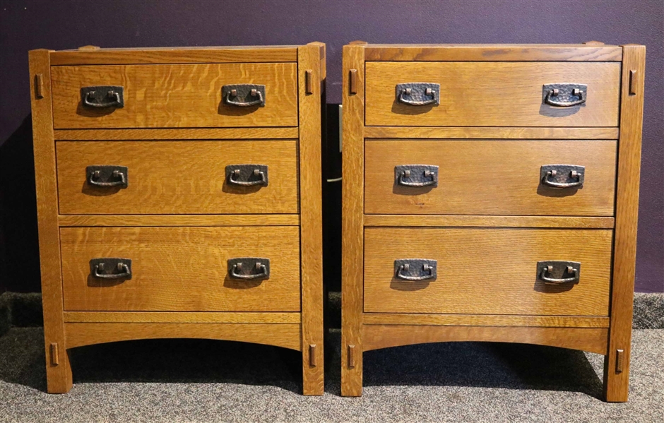 Pair of Stickley Arts & Crafts Oak Side Cabinets