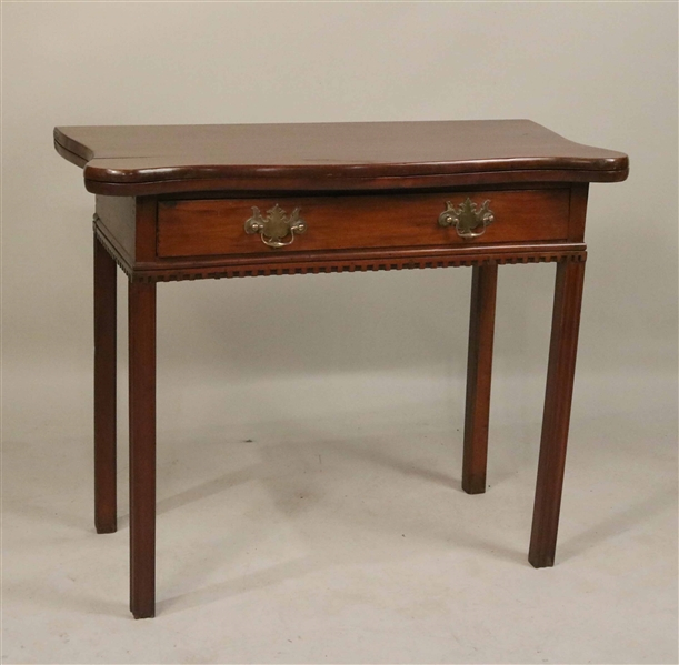 Chippendale Walnut and Mahogany Card Table