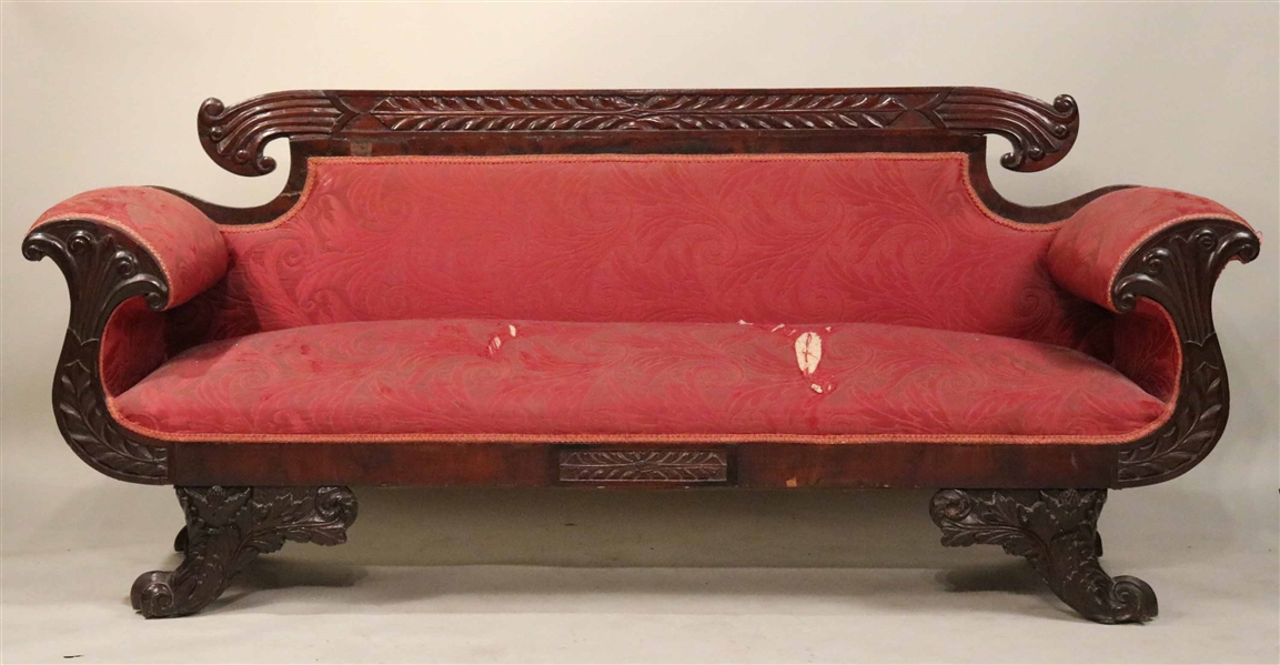 Classical Carved Mahogany Sofa 