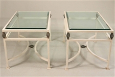 Pair of Contemporary White-Painted Iron Tables