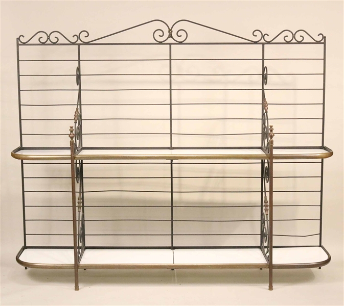 French Brass and Steel Bakers Rack