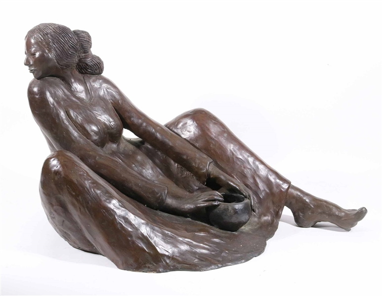 Cast Bronze Sculpture, "Winona," R.C. Gorman