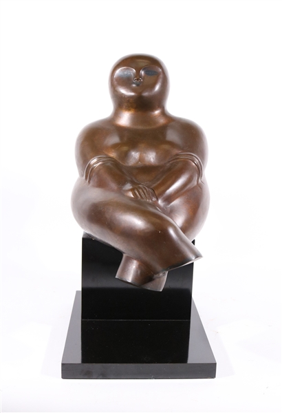 Cast Bronze Sculpture, Seated Figure, Yuri Krasny