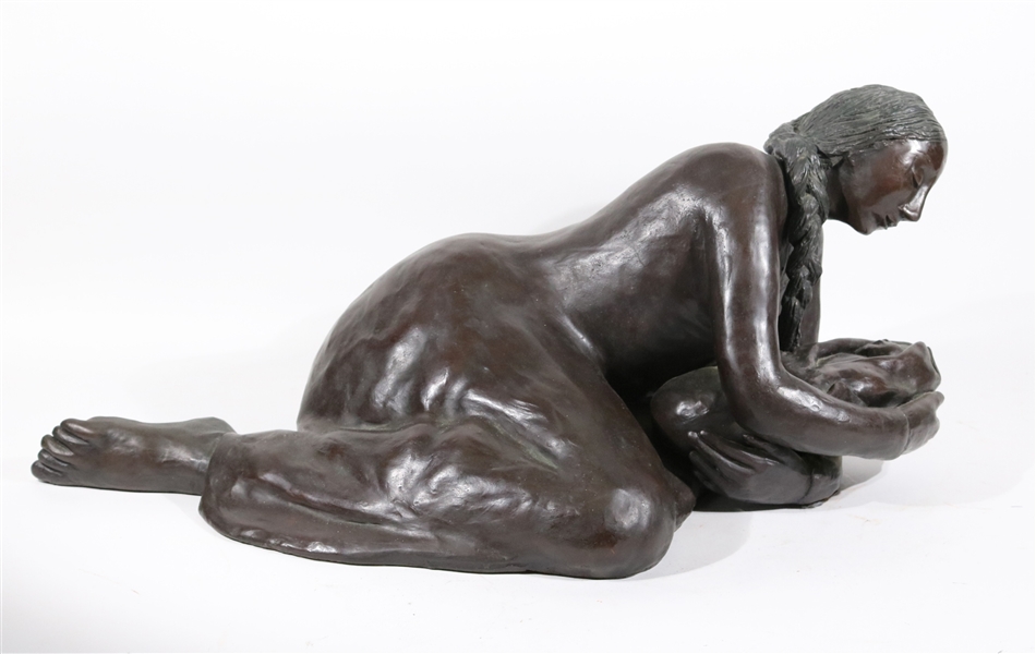 Cast Bronze Sculpture, "Doreen", R.C. Gorman
