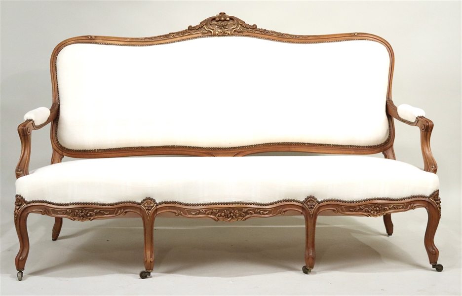 Louis XV Style Parcel-Gilt Walnut Canape