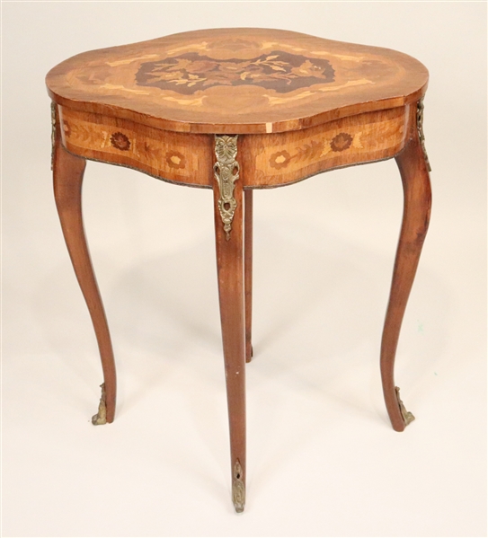 Louis XV Style Metal-Mounted Inlaid Side Table