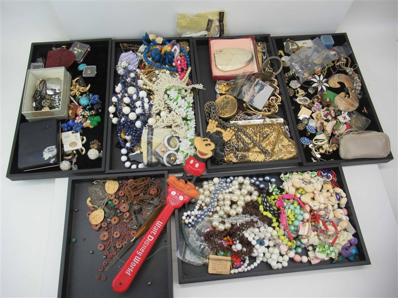 Group of Assorted Costume Jewelry, Table Articles