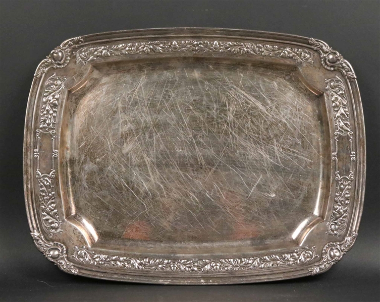 Whiting Sterling Rectangular Repousse Tray