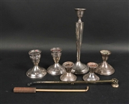 Two Pair of Weighted Sterling Silver Candlesticks