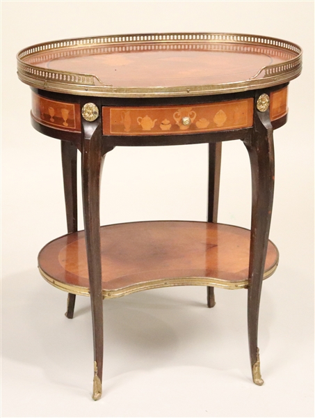 Louis XV Style Inlaid Mahogany Side Table