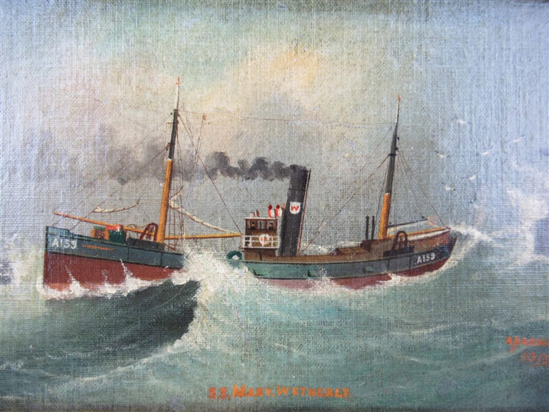 A. Harwood Oil on Canvas Board SS Mary Wetherly