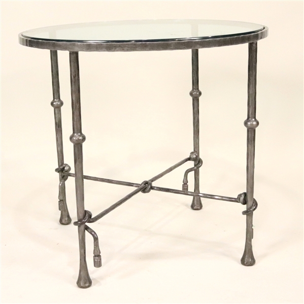 Wrought Metal, Circular Table, After Giacometti