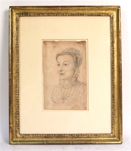Graphite on Paper, Queen Elisabeth of Austria