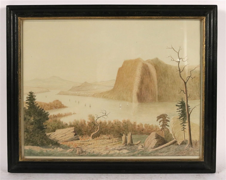 Watercolor on Paper, Hudson River Landscape