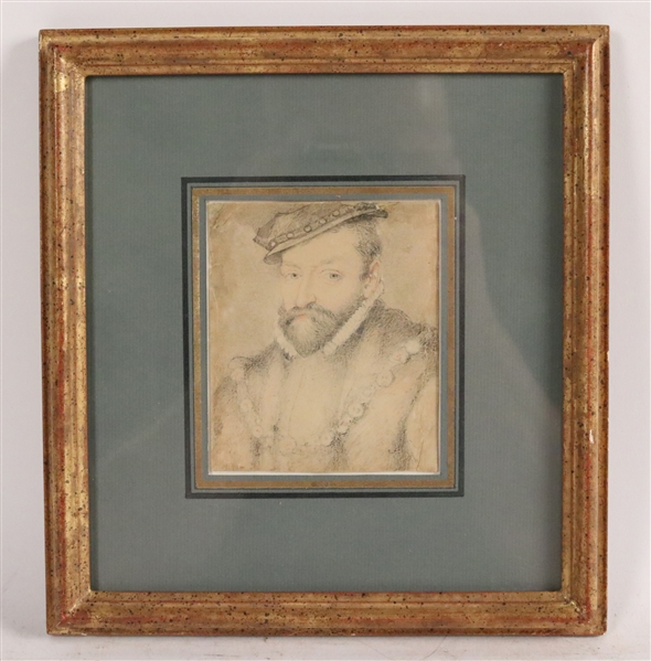 Mixed Media on Paper, Portrait of a Nobleman
