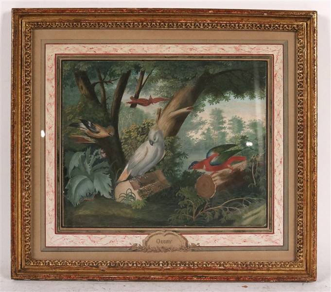 Gouache on Paper, Birds in a Landscape
