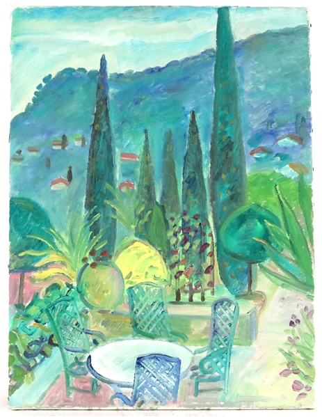 Oil on Canvas, "Jardin a Grane" Robert Savary