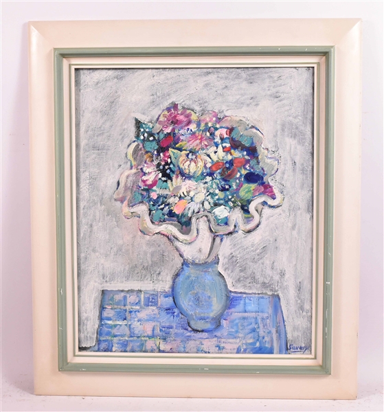 Oil on Canvas, Vase of Flowers, Robert Savary