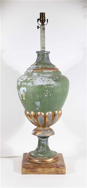 Neoclassical-Style Green-Painted Tole Urn