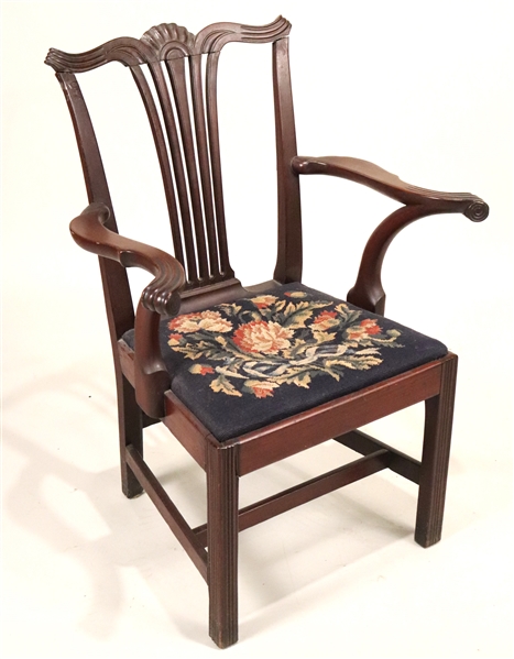 Chippendale Style Carved Mahogany Armchair