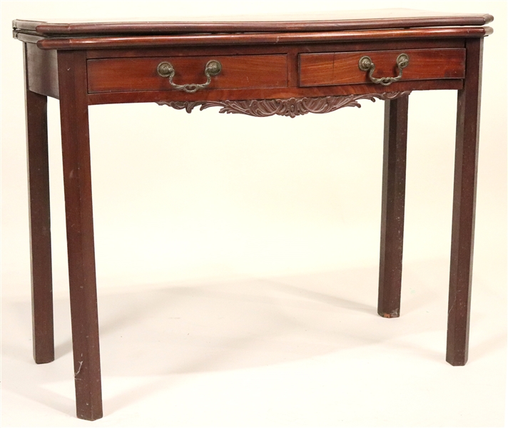 George III Mahogany Serpentine-Front Games Table