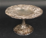 Chinese Silver Dragon Decorated Footed Compote
